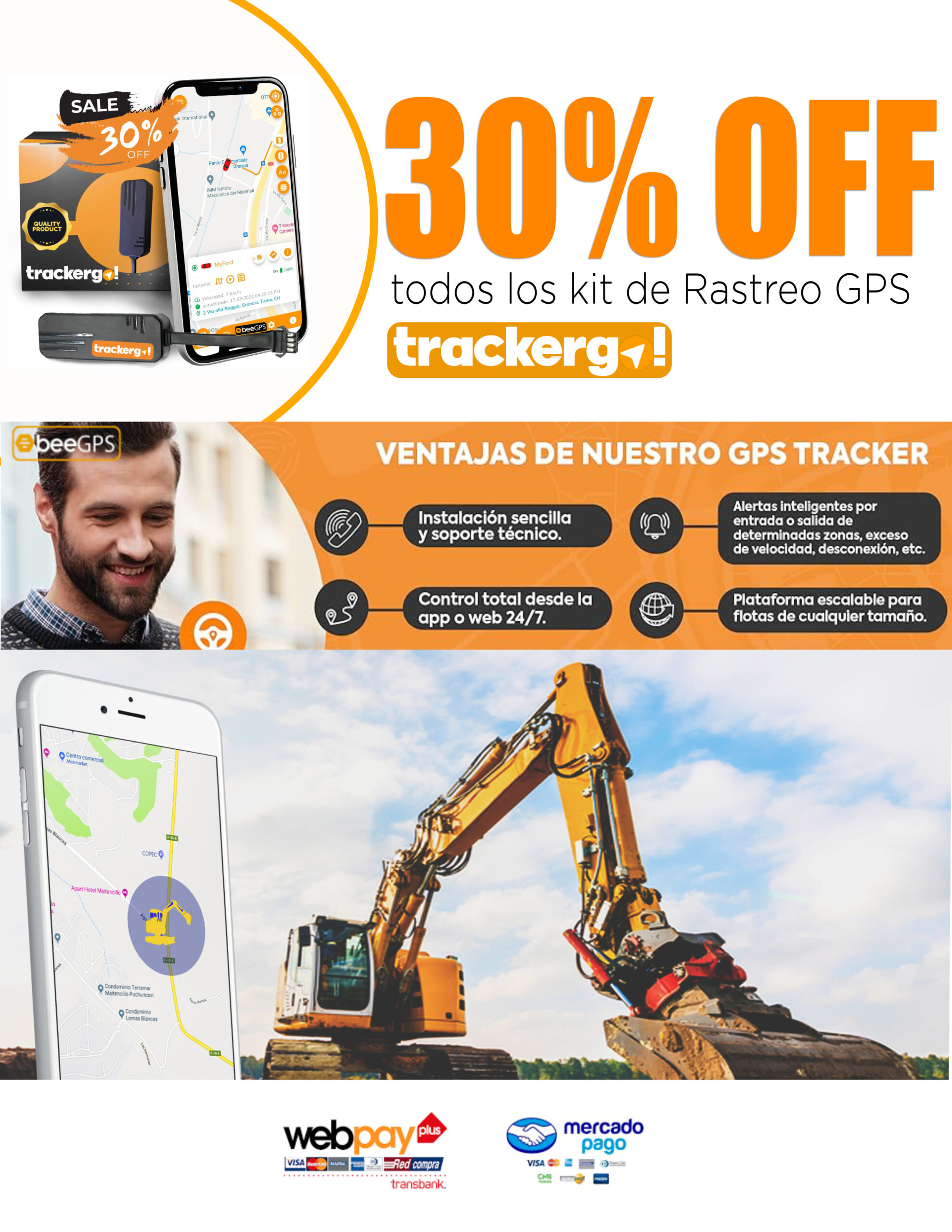 MAIL_13_TGO KIT TGO! MAQUINARIAS Localizador GPS 4G EMPRESA para MAQUINARIAS + Suscripción plan anual + INSTALACION - Imagen 1
